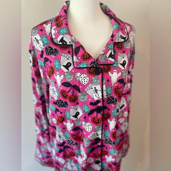 SaddleandSage Pink Halloween Bamboo PJ Set - Picture 2 of 9